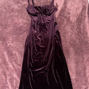 Elegant Purple Velvet Dress